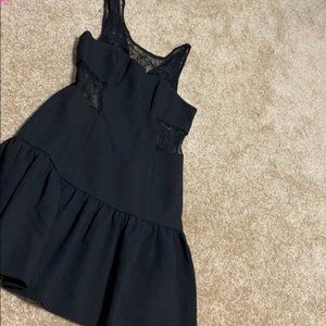 Little black lace cutout dress